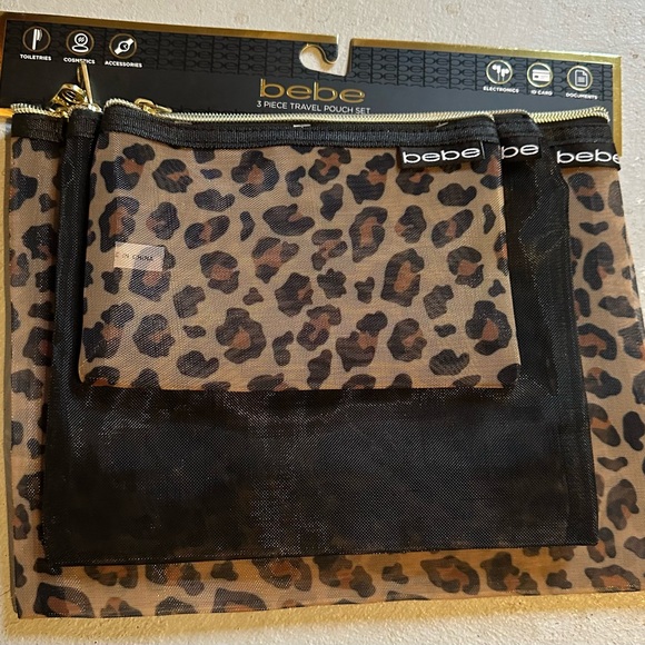 Bebe Animal Print Travel Pouch Trio - Picture 2 of 3